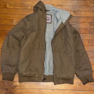 VINTAGE LEVIS SHERPA LINED HOODED JACKET (men’s small)